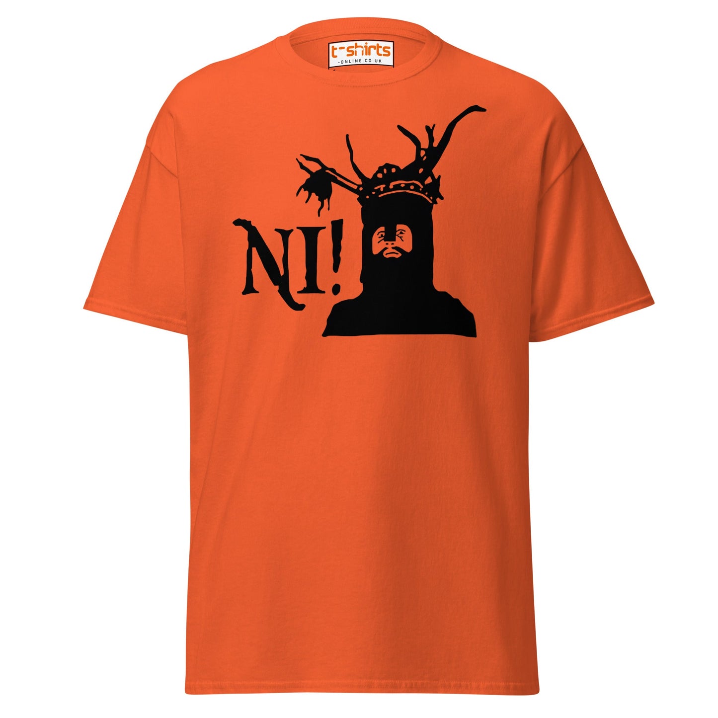 Funny Ni! Knight T-Shirt – Medieval Comedy Tee - Orange - T-Shirts Online