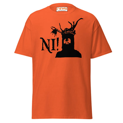 Funny Ni! Knight T-Shirt – Medieval Comedy Tee - Orange - T-Shirts Online