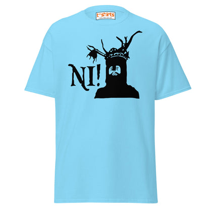 Funny Ni! Knight T-Shirt – Medieval Comedy Tee - Sky - T-Shirts Online