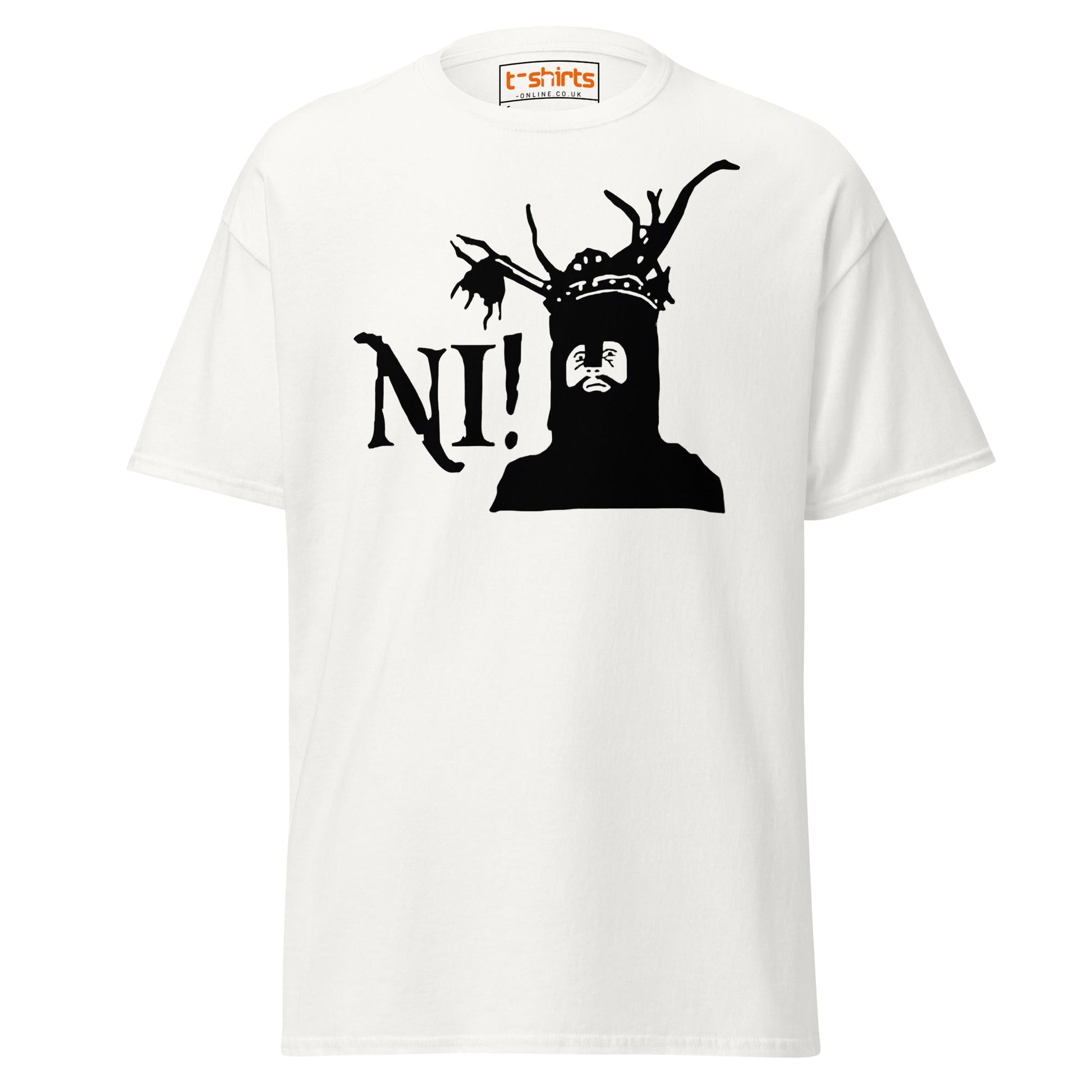 Funny Ni! Knight T-Shirt – Medieval Comedy Tee - White - T-Shirts Online