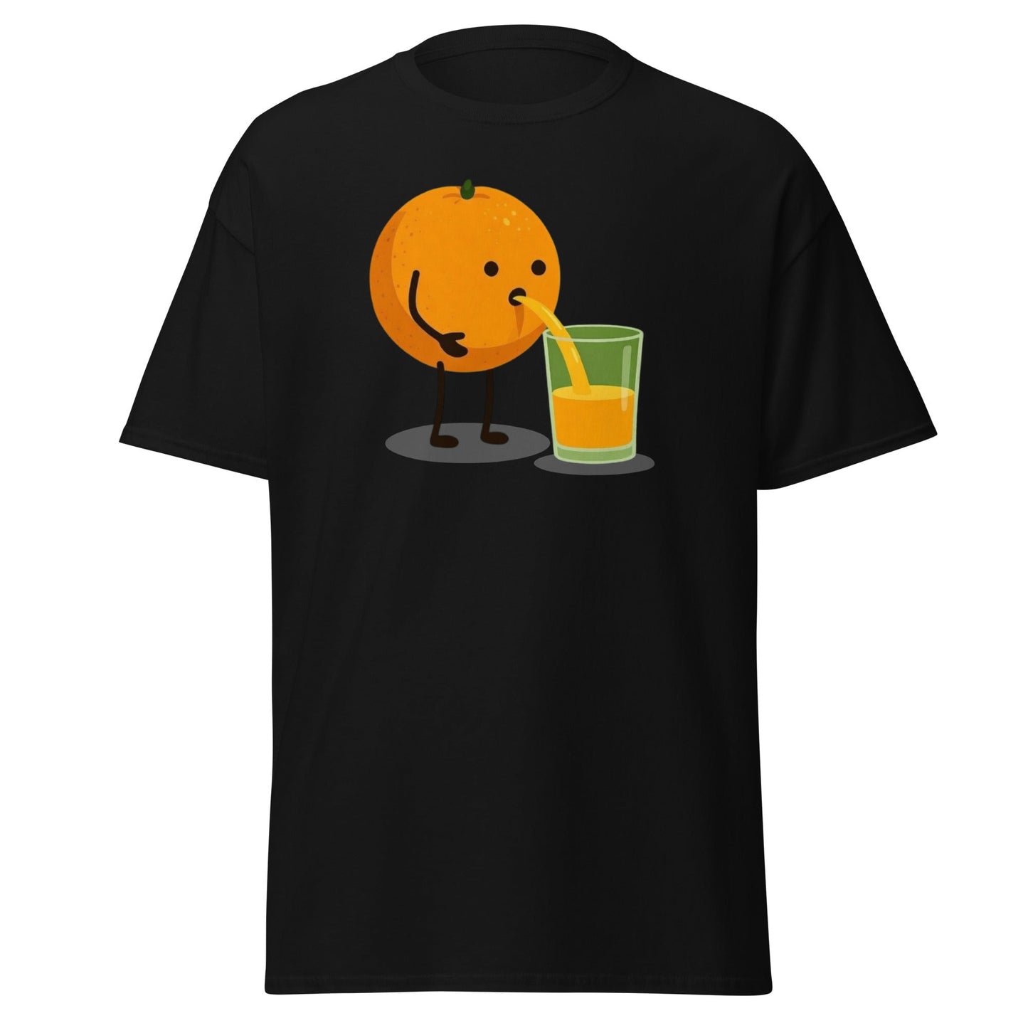 Funny Orange Juice Character T-Shirt - Squeezed Tee - Black - T-Shirts Online