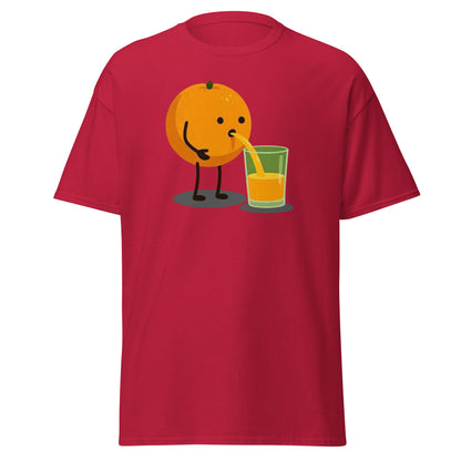 Funny Orange Juice Character T-Shirt - Squeezed Tee - Cardinal - T-Shirts Online