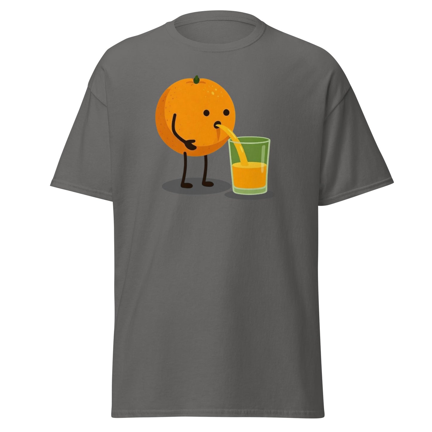 Funny Orange Juice Character T-Shirt - Squeezed Tee - Charcoal - T-Shirts Online