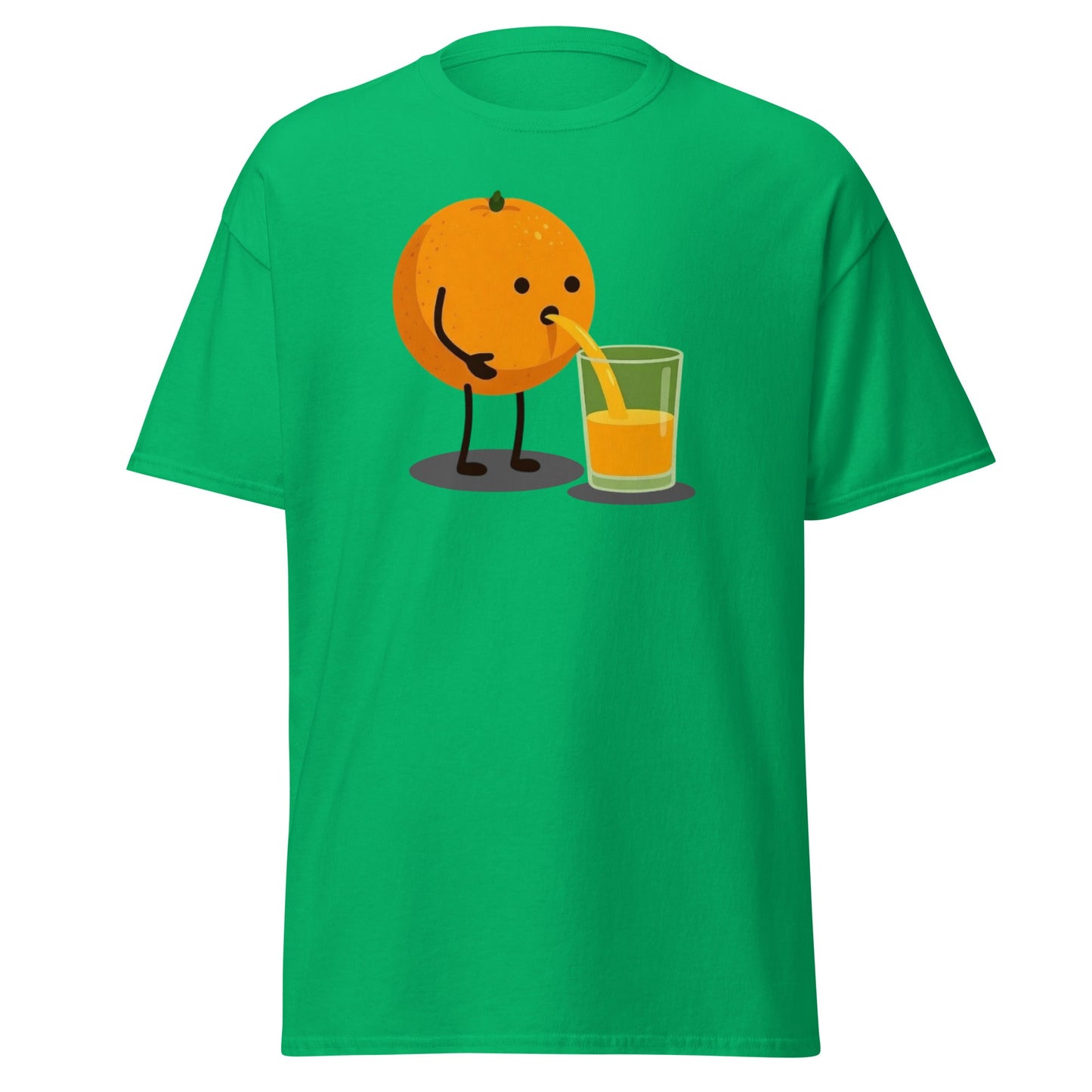 Funny Orange Juice Character T-Shirt - Squeezed Tee - Irish Green - T-Shirts Online