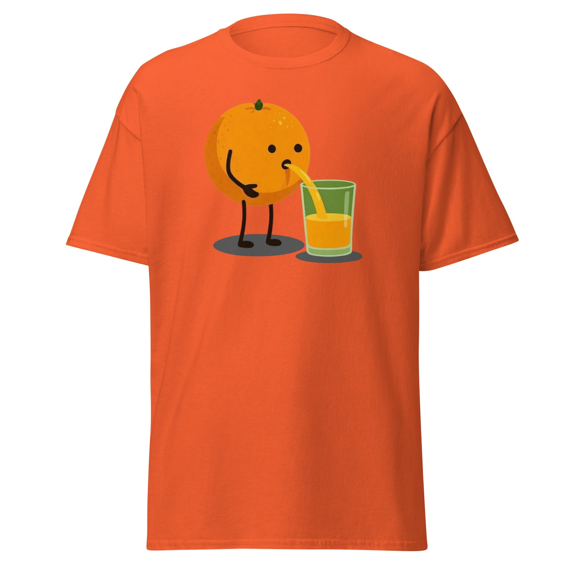 Funny Orange Juice Character T-Shirt - Squeezed Tee - Orange - T-Shirts Online
