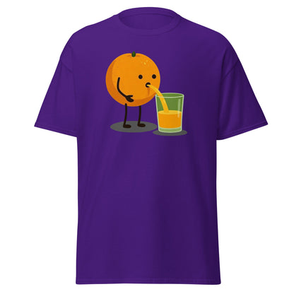 Funny Orange Juice Character T-Shirt - Squeezed Tee - Purple - T-Shirts Online
