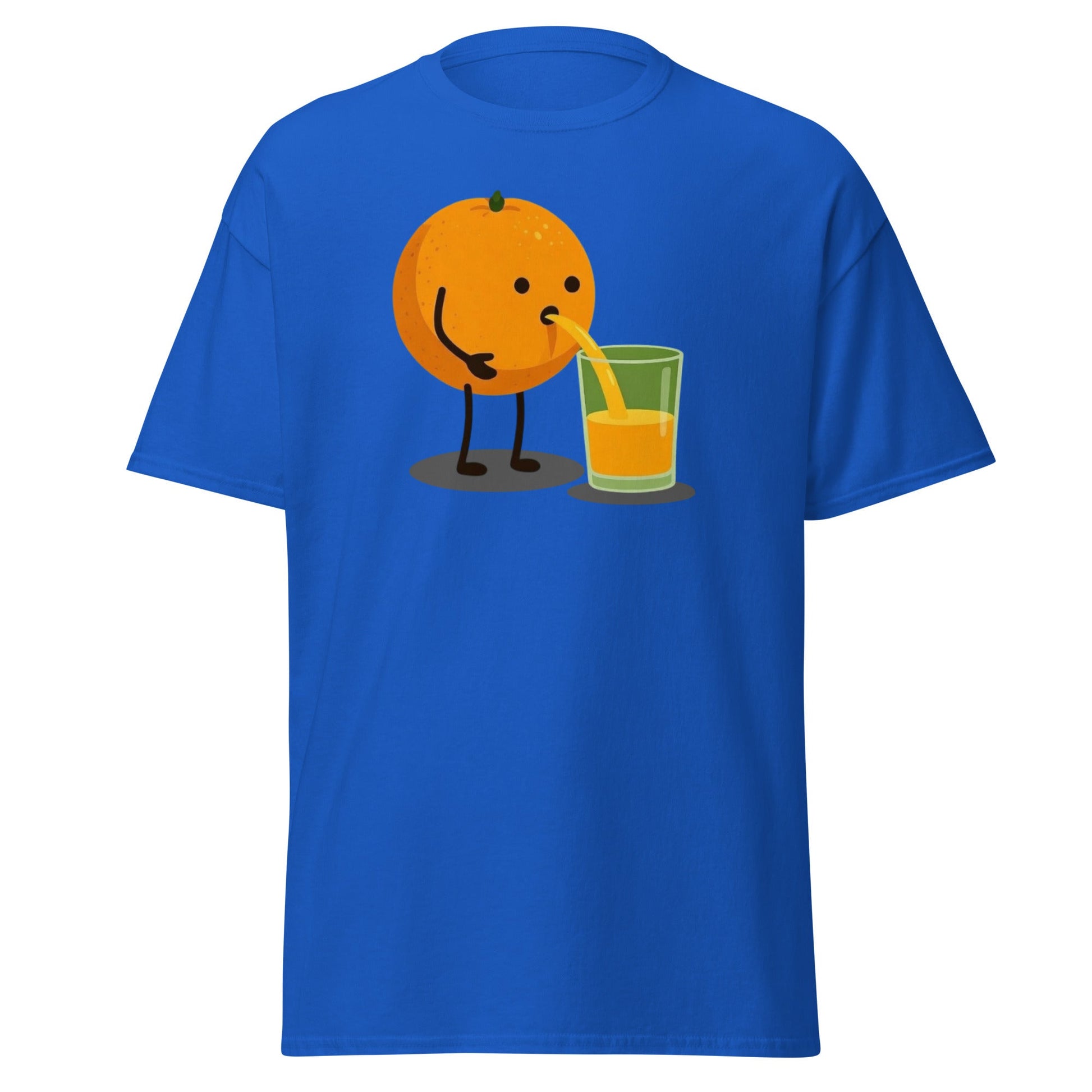 Funny Orange Juice Character T-Shirt - Squeezed Tee - Royal - T-Shirts Online