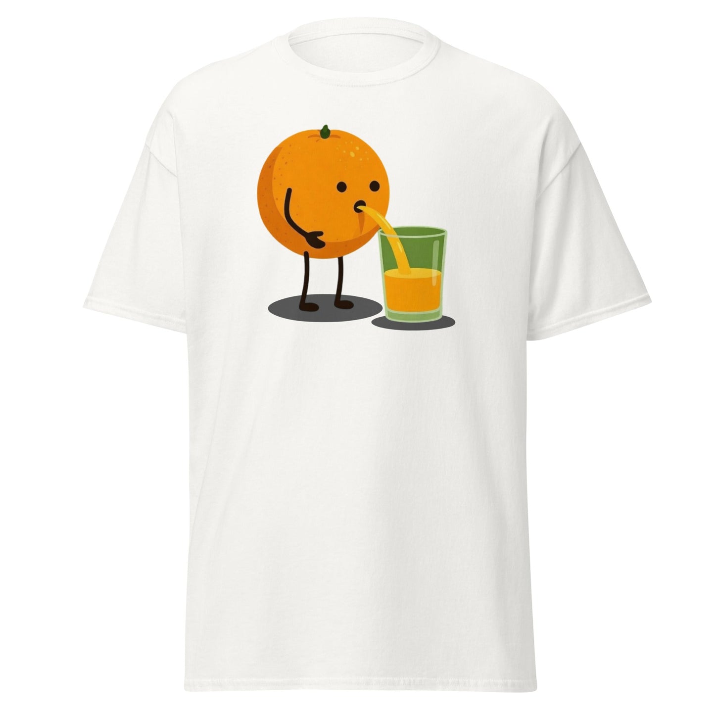 Funny Orange Juice Character T-Shirt - Squeezed Tee - White - T-Shirts Online