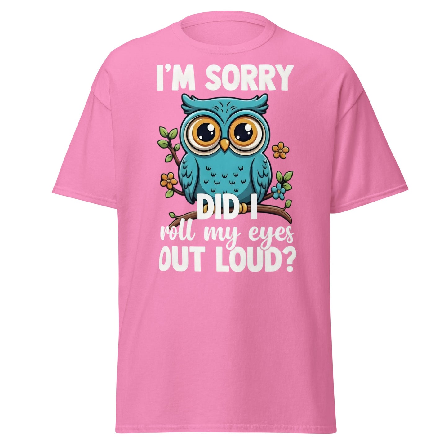 Funny Owl Eye Roll T-Shirt - Sarcastic Humor Graphic Tee - Azalea - T-Shirts Online