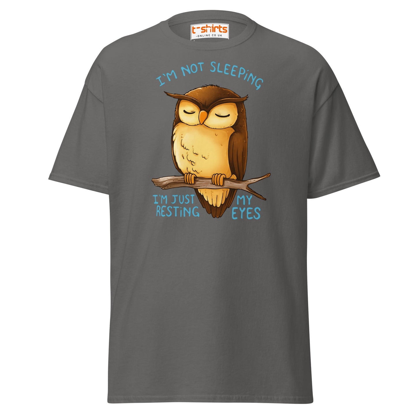 Funny Owl T-Shirt – I’m Not Sleeping Resting My Eyes Tee - Charcoal - T-Shirts Online