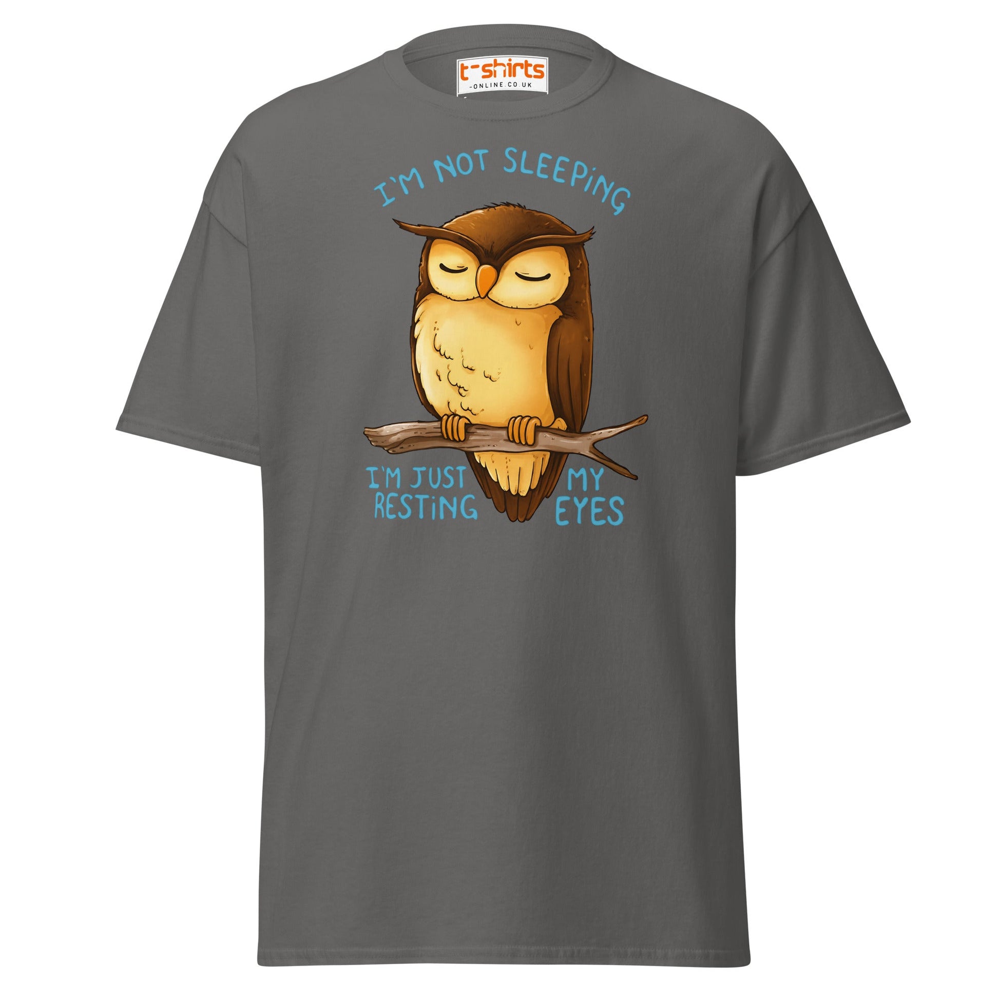 Funny Owl T-Shirt – I’m Not Sleeping Resting My Eyes Tee - Charcoal - T-Shirts Online