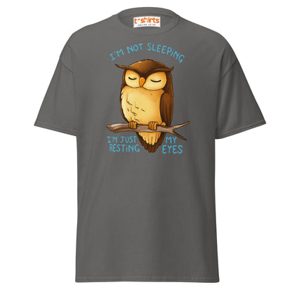 Funny Owl T-Shirt – I’m Not Sleeping Resting My Eyes Tee - Charcoal - T-Shirts Online