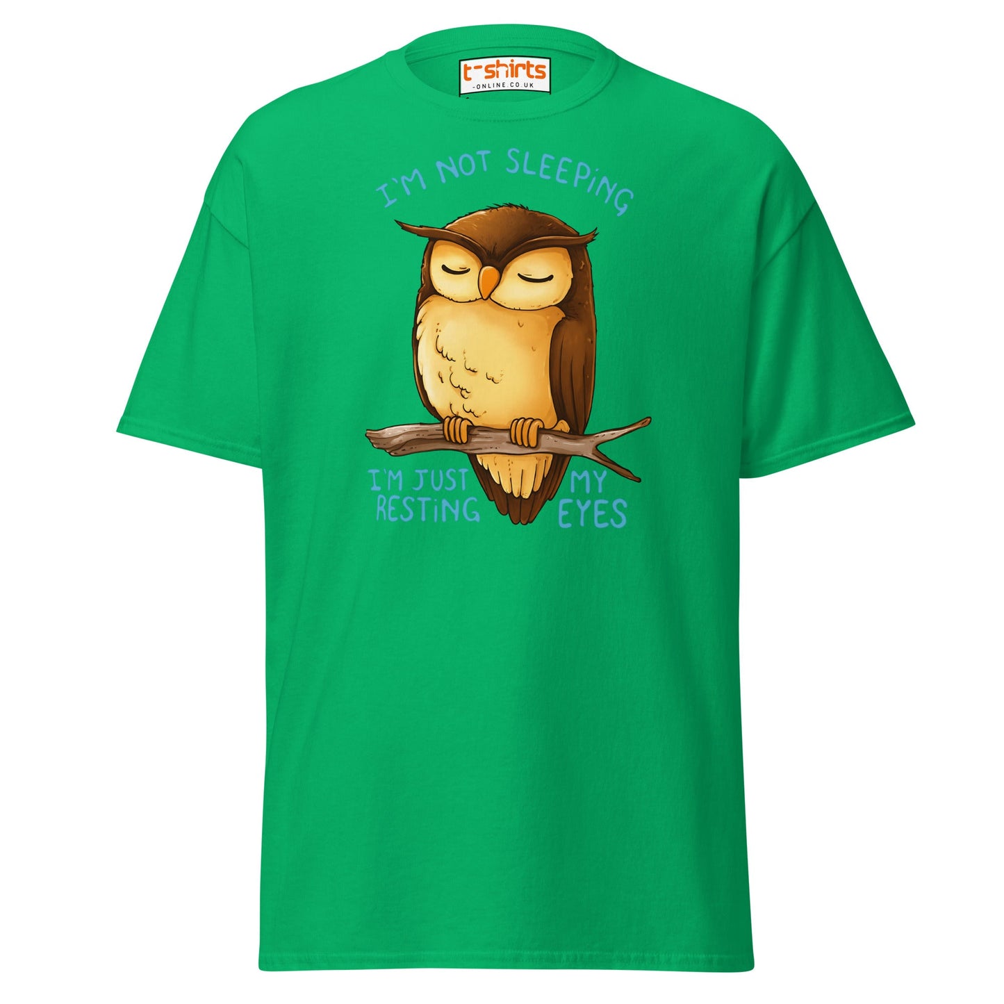 Funny Owl T-Shirt – I’m Not Sleeping Resting My Eyes Tee - Irish Green - T-Shirts Online