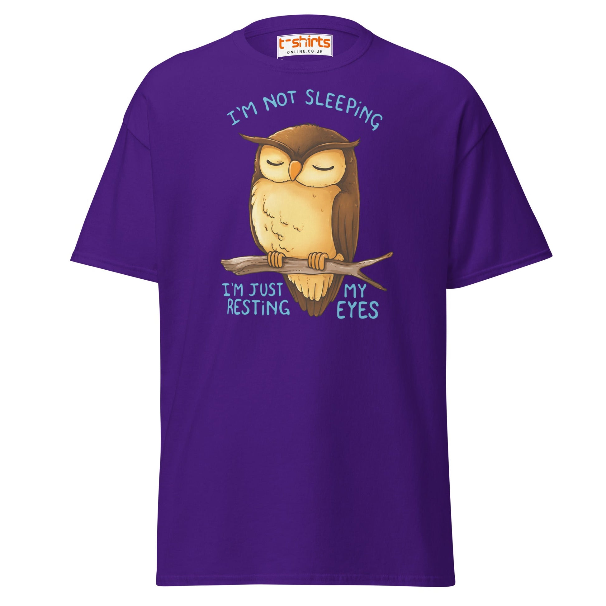 Funny Owl T-Shirt – I’m Not Sleeping Resting My Eyes Tee - Purple - T-Shirts Online