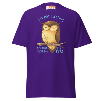 Funny Owl T-Shirt – I’m Not Sleeping Resting My Eyes Tee - Purple - T-Shirts Online