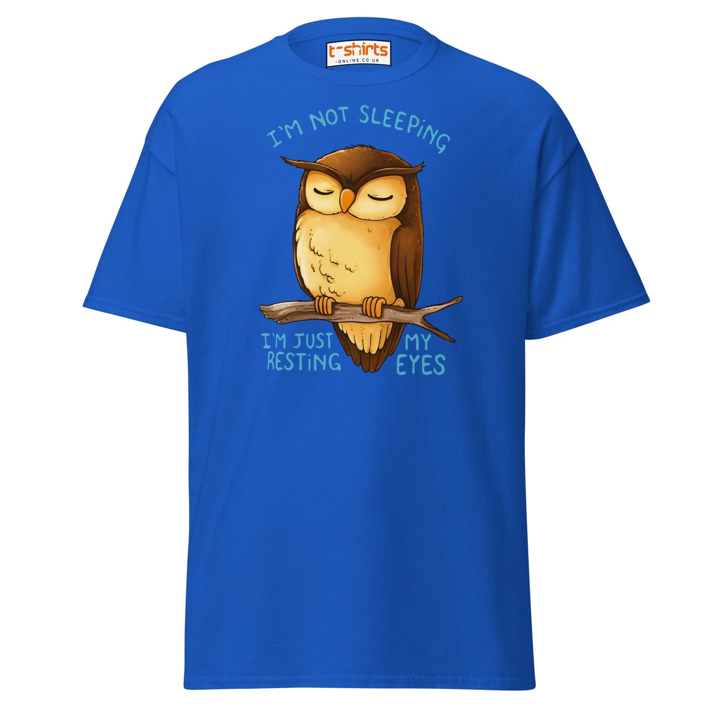 Funny Owl T-Shirt – I’m Not Sleeping Resting My Eyes Tee - Royal - T-Shirts Online