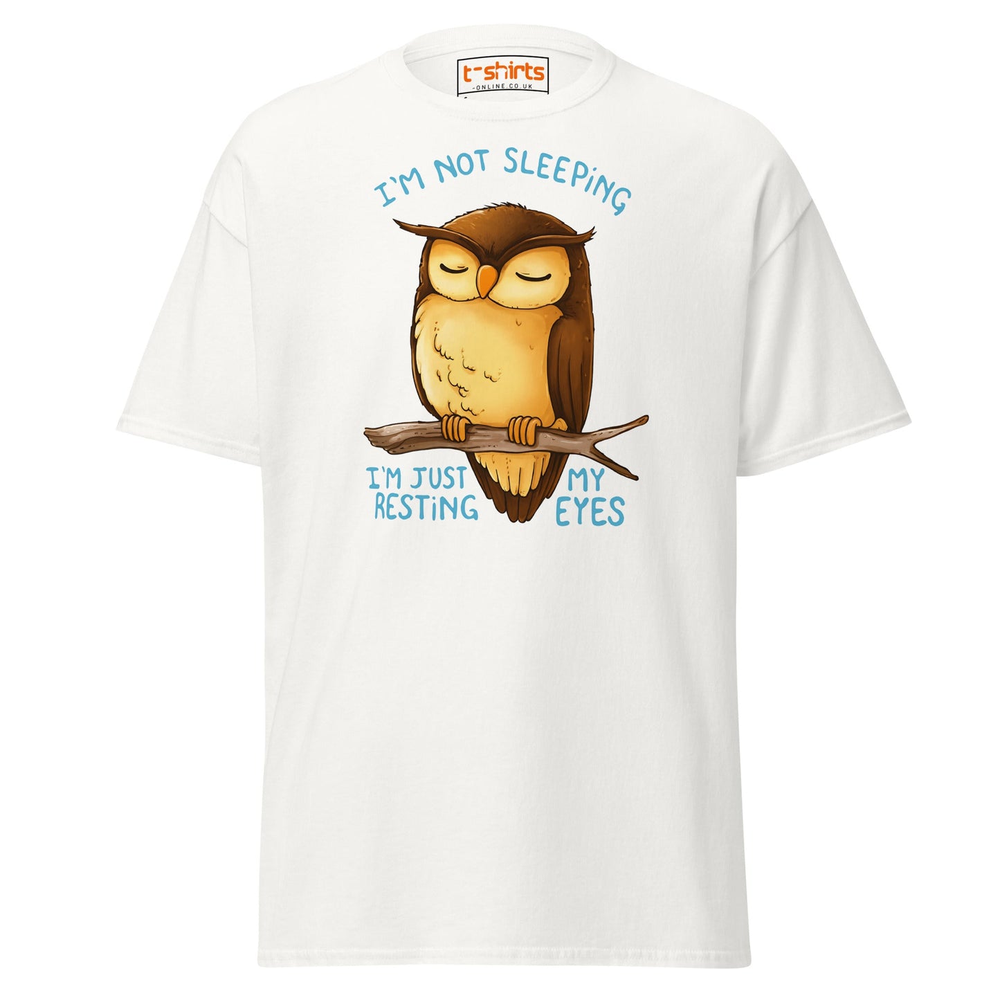 Funny Owl T-Shirt – I’m Not Sleeping Resting My Eyes Tee - White - T-Shirts Online