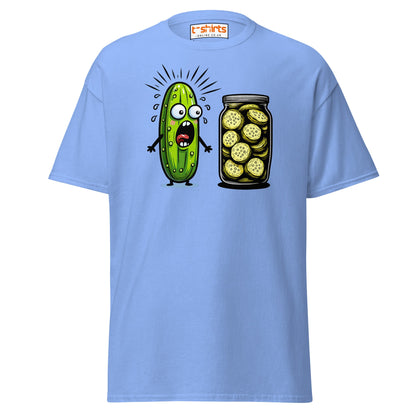 Funny Pickle Cucumber T-Shirt – Cartoon Humor Tee - Carolina Blue - T-Shirts Online