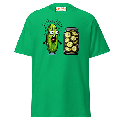 Funny Pickle Cucumber T-Shirt – Cartoon Humor Tee - Irish Green - T-Shirts Online
