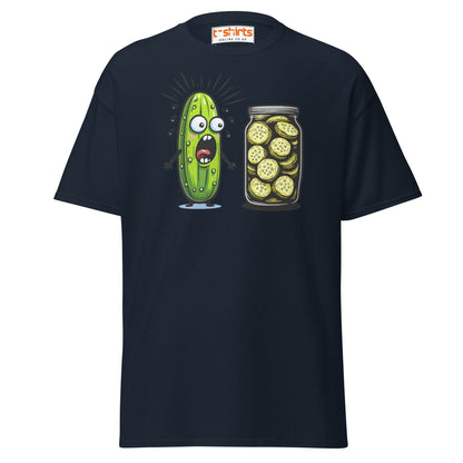 Funny Pickle Cucumber T-Shirt – Cartoon Humor Tee - Navy - T-Shirts Online
