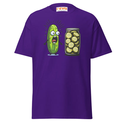 Funny Pickle Cucumber T-Shirt – Cartoon Humor Tee - Purple - T-Shirts Online
