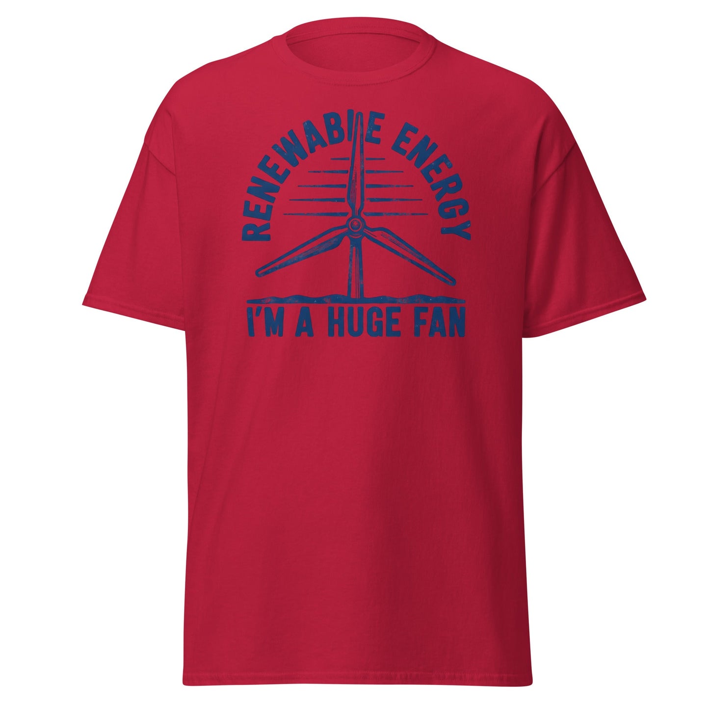 Funny Renewable Energy Wind Turbine T-Shirt - Huge Fan Tee - Cardinal - T-Shirts Online