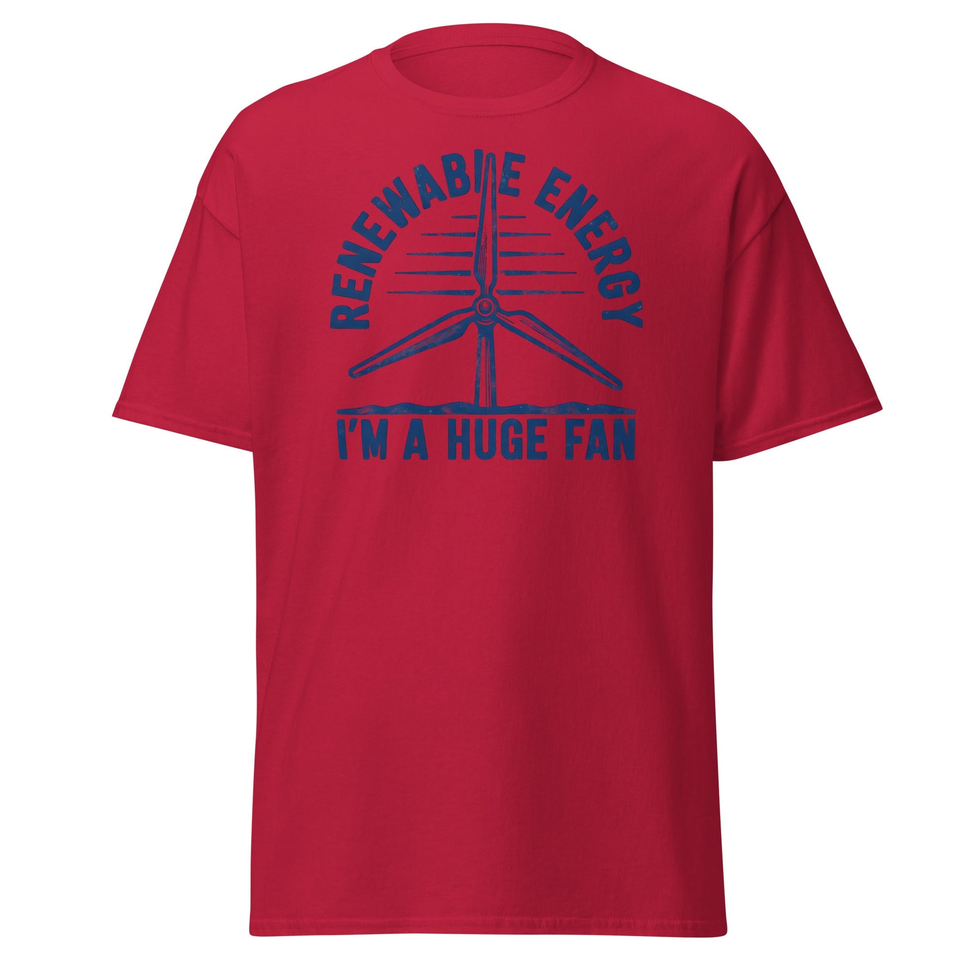 Funny Renewable Energy Wind Turbine T-Shirt - Huge Fan Tee - Cardinal - T-Shirts Online