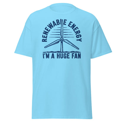 Funny Renewable Energy Wind Turbine T-Shirt - Huge Fan Tee - Sky - T-Shirts Online