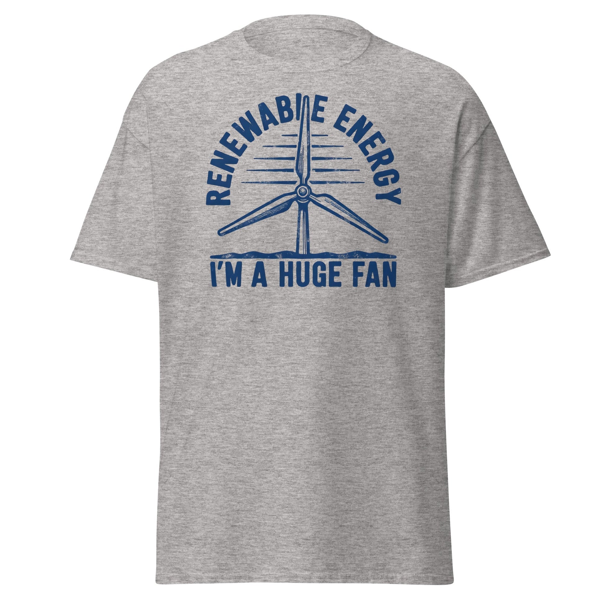 Funny Renewable Energy Wind Turbine T-Shirt - Huge Fan Tee - Sport Grey - T-Shirts Online