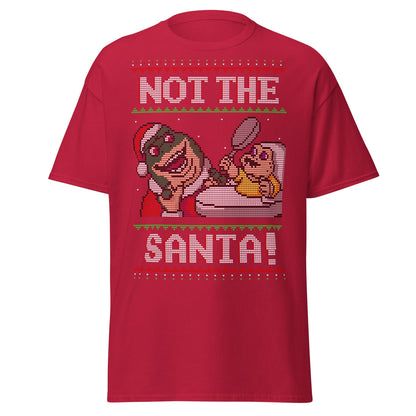 Funny Retro “Not the Santa” Christmas Dinosaur Tee - Cardinal - T-Shirts Online