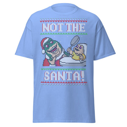 Funny Retro “Not the Santa” Christmas Dinosaur Tee - Carolina Blue - T-Shirts Online