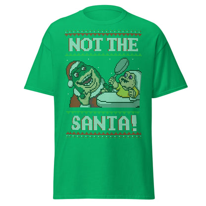Funny Retro “Not the Santa” Christmas Dinosaur Tee - Irish Green - T-Shirts Online