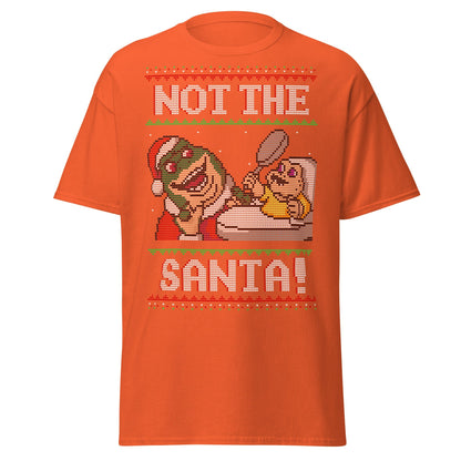 Funny Retro “Not the Santa” Christmas Dinosaur Tee - Orange - T-Shirts Online
