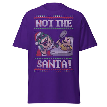 Funny Retro “Not the Santa” Christmas Dinosaur Tee - Purple - T-Shirts Online
