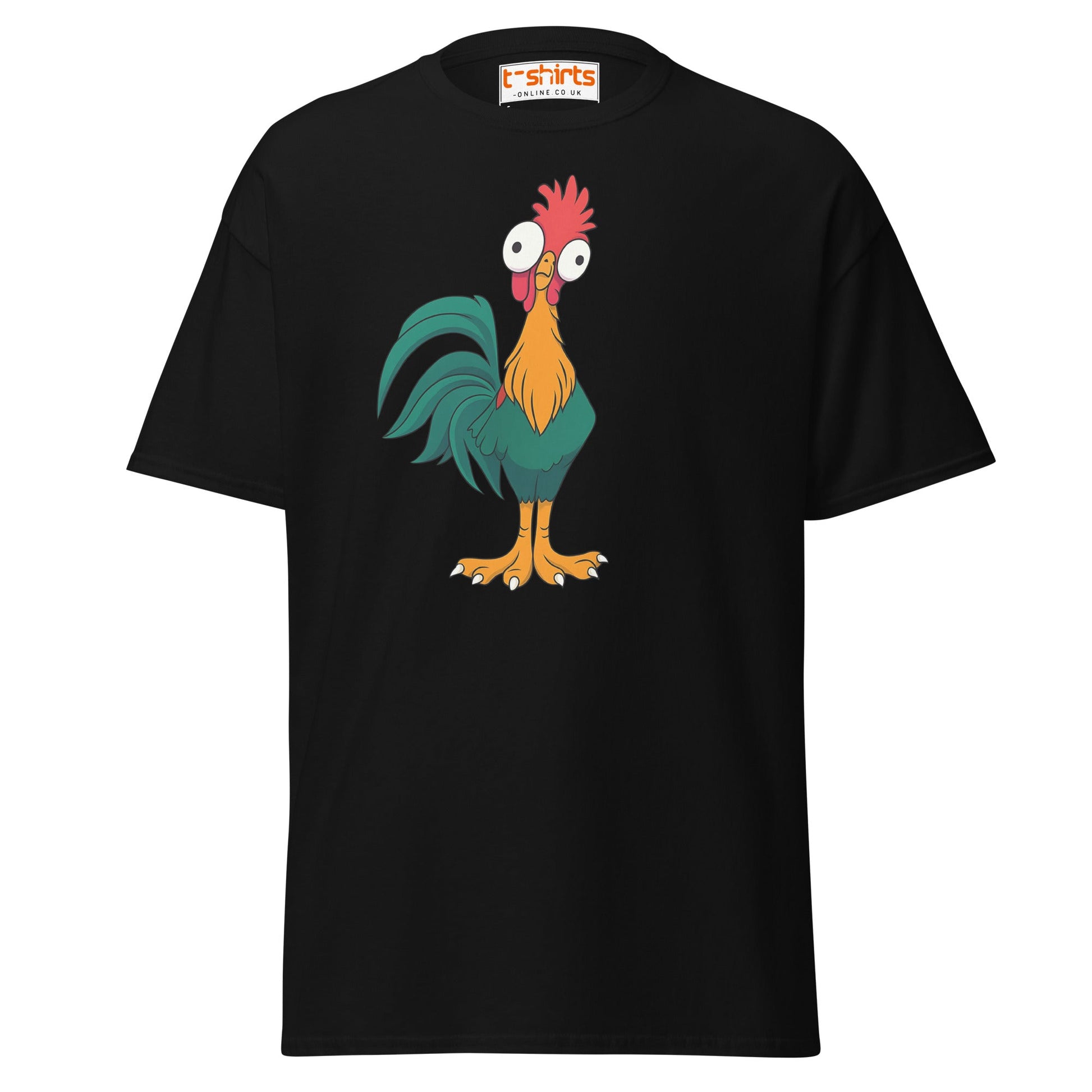 Funny Rooster T-Shirt – Crazy Chicken Cartoon Tee - Black - T-Shirts Online