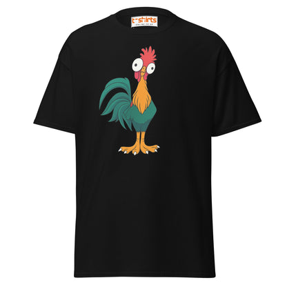 Funny Rooster T-Shirt – Crazy Chicken Cartoon Tee - Black - T-Shirts Online