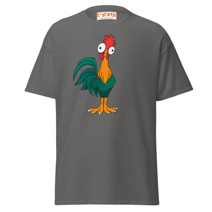 Funny Rooster T-Shirt – Crazy Chicken Cartoon Tee - Charcoal - T-Shirts Online