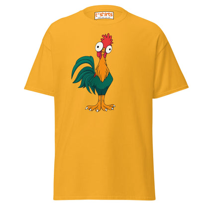 Funny Rooster T-Shirt – Crazy Chicken Cartoon Tee - Gold - T-Shirts Online