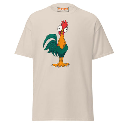 Funny Rooster T-Shirt – Crazy Chicken Cartoon Tee - Natural - T-Shirts Online