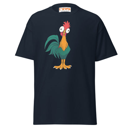 Funny Rooster T-Shirt – Crazy Chicken Cartoon Tee - Navy - T-Shirts Online