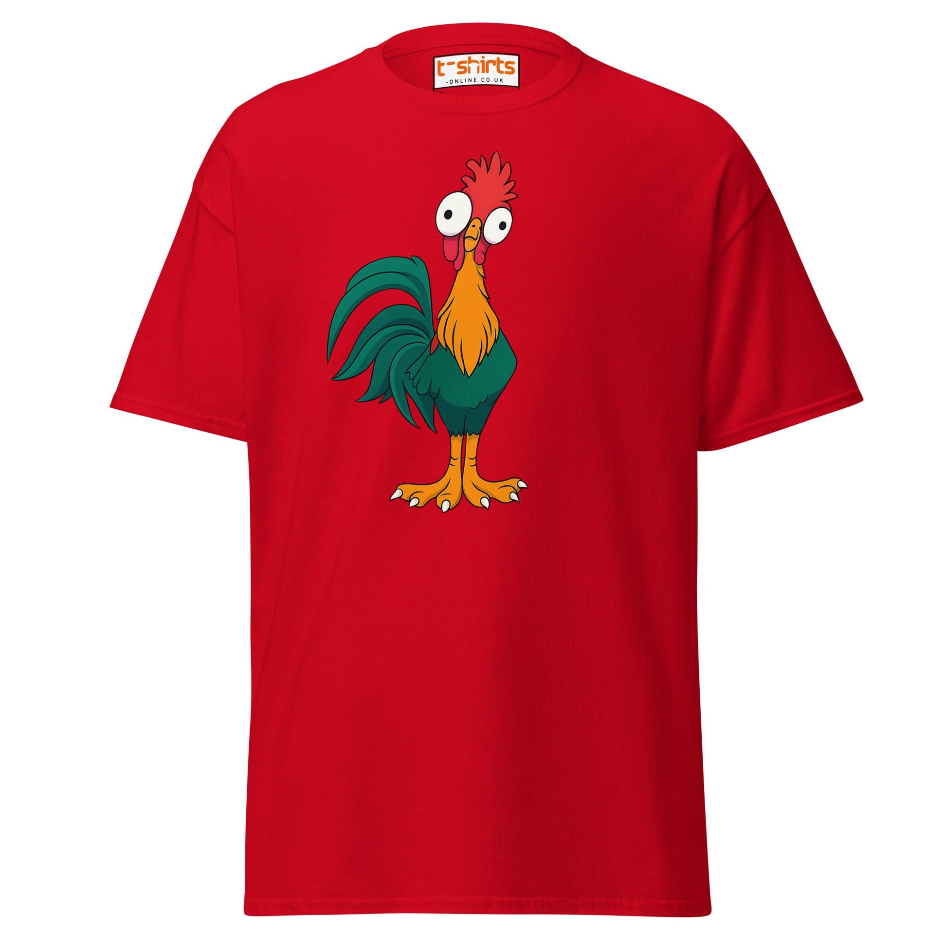 Funny Rooster T-Shirt – Crazy Chicken Cartoon Tee - Red - T-Shirts Online