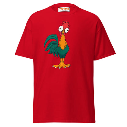 Funny Rooster T-Shirt – Crazy Chicken Cartoon Tee - Red - T-Shirts Online