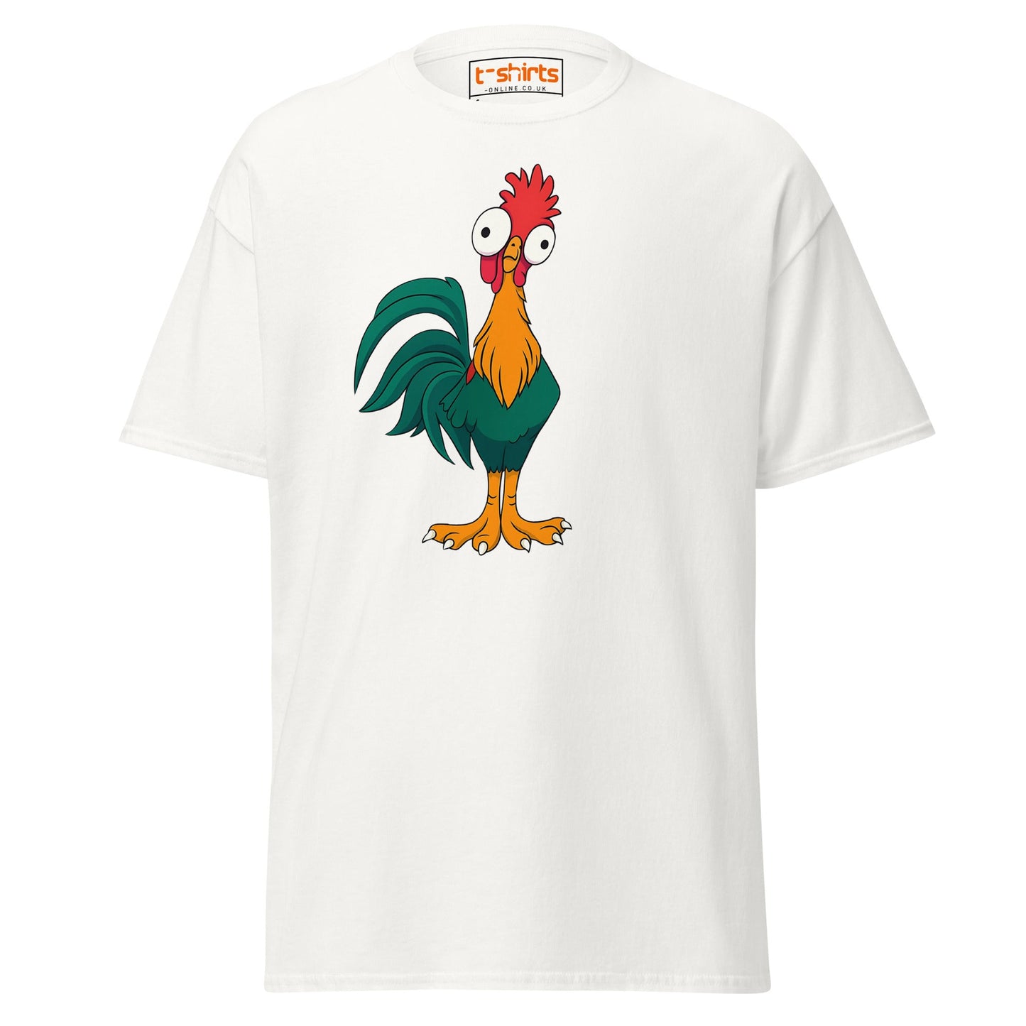 Funny Rooster T-Shirt – Crazy Chicken Cartoon Tee - White - T-Shirts Online
