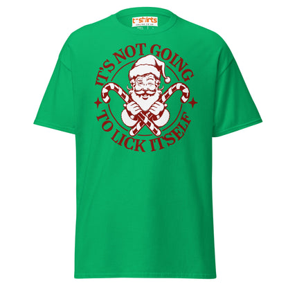Funny Santa Candy Cane Christmas Adult Humor T-Shirt - Irish Green - T-Shirts Online