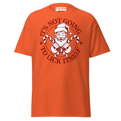 Funny Santa Candy Cane Christmas Adult Humor T-Shirt - Orange - T-Shirts Online