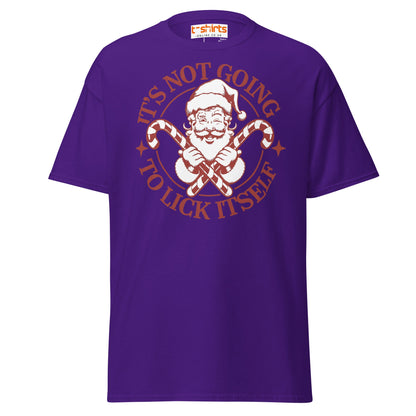 Funny Santa Candy Cane Christmas Adult Humor T-Shirt - Purple - T-Shirts Online