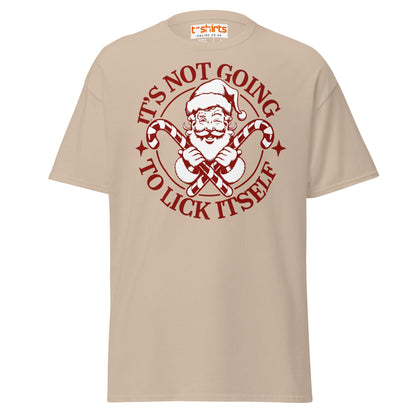 Funny Santa Candy Cane Christmas Adult Humor T-Shirt - Sand - T-Shirts Online