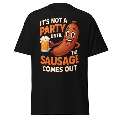 Funny Sausage Party T-Shirt - Adult Humor BBQ Tee - Black - T-Shirts Online