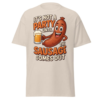 Funny Sausage Party T-Shirt - Adult Humor BBQ Tee - Natural - T-Shirts Online