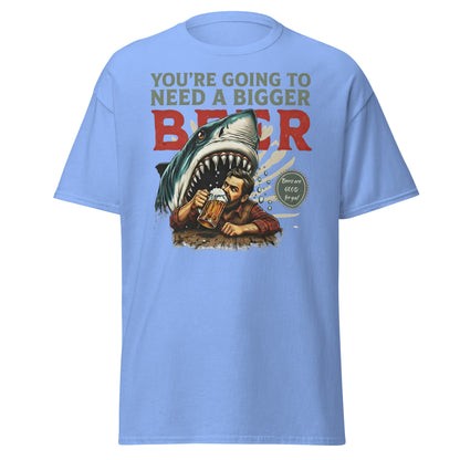 Funny Shark Beer Parody T-Shirt - Jaws Pun Graphic Tee - Carolina Blue - T-Shirts Online